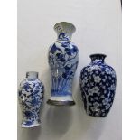 Three Chinese vases including a Kangzi vase