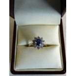 Diamond and sapphire 18ct gold ring