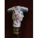 Meissen porcelain cane head