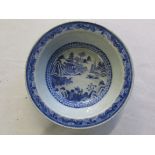 18th Century Chinese export blue and white dish