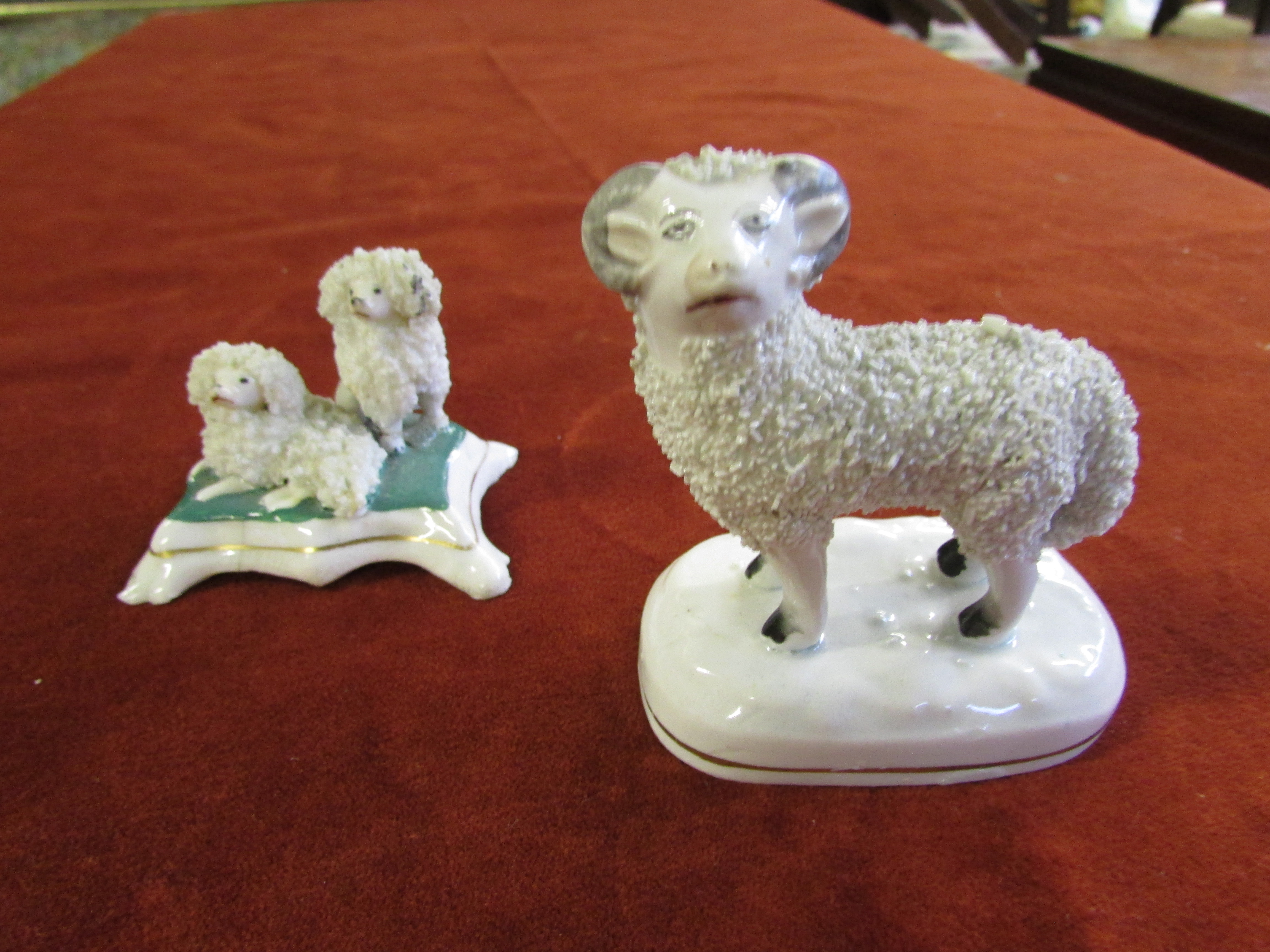 Staffordshire pottery miniature figure of a sheep