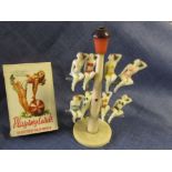 1950's French 'Bathing Belles on Lamppost' ornament
