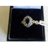 18ct gold diamond and sapphire cluster ring