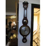 Mahogany cased banjo barometer