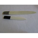 An ivory and an Art Deco paperknife