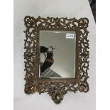 Victorian cast iron 'bronzed' side table mirror