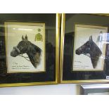 Arthur Delaney pair of racehorse portraits