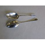 Two Georgian style silver tablespoons