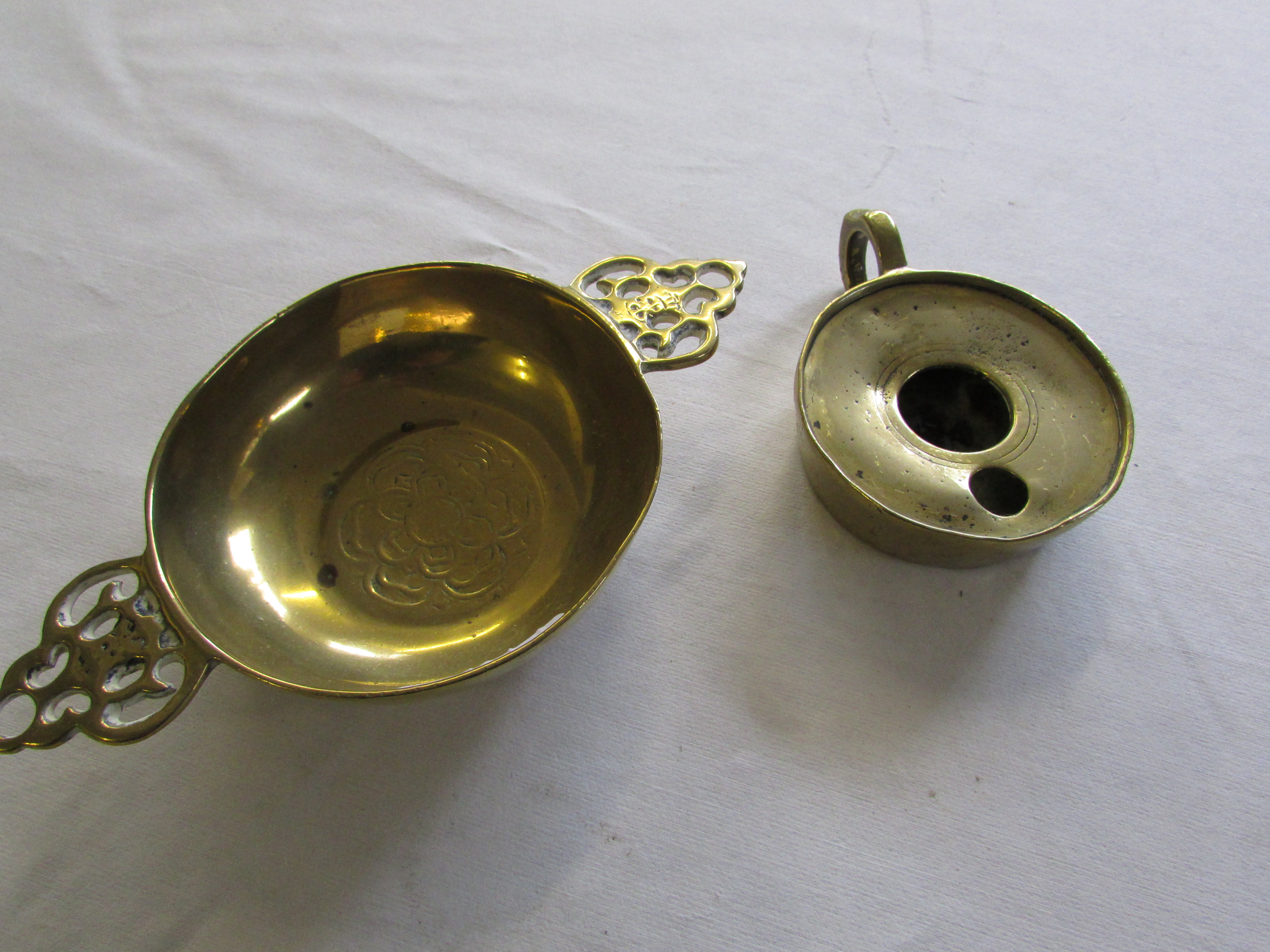 Brass two-handled Quaich