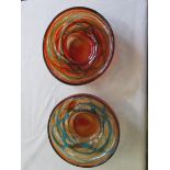 Pair of 'Medina' glass dishes