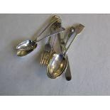 Six pieces of silver cutlery