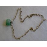 9ct gold chain with jade pendant