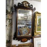 Chippendale manner mahogany-framed mirror