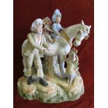 19th Century bisque figure group with pony