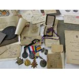 Medals and death plaque relating to Pte. Edward George Arnold