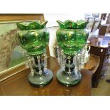 Pair of Victorian glass lustres