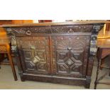 A 19th century low countries carved oak sideboard,