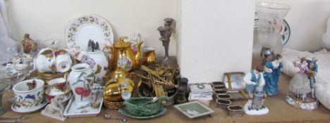 A Royal Albert part tea service together with a Czechoslovakian gilt decorated part tea service,