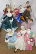 Assorted Royal Doulton figures including The Love Letter, Janine, The Orange Lady,