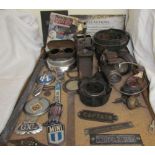 Light Car magazines together with car badges, Millers Cetolite lamp,