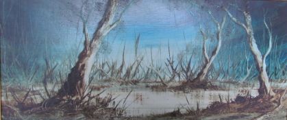 Mal Gilmour (Australian) Bush Scene Oil on board Signed