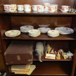 A part tea set together with a table top gramophone, pull along elephant, cased spoon,