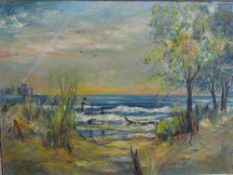 Beachfront scene Oil on board Signed and dated 1971 Together with a large collection of paintings,