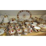 An extensive Royal Albert Lady Hamilton pattern part tea and dinner service including dinner plates,