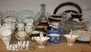 A Royal Stafford floral decorated part tea service together with other part tea and dinner sets,