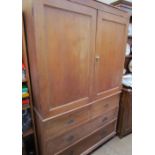 A 19th century pine linen press