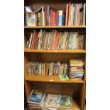 A large collection of books including Tin Tin, gardening, The plays of J M Barrie,
