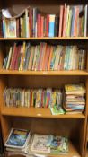 A large collection of books including Tin Tin, gardening, The plays of J M Barrie,