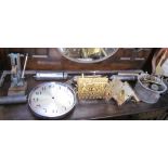 Assorted clock parts and weights