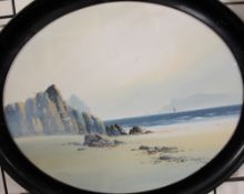 G Trevor A beach scene Watercolour Together with a companion by the same hand,