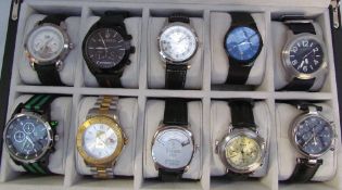 Three Stauer Gentleman's wristwatches together with a Maserati MC wristwatch, Stratford wristwatch,