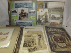 Decoupage album together with loose cuttings and prints etc