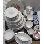 A Royal Worcester Bridal Lace part tea and dinner service together with Wedgwood jasper wares,
