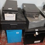 Assorted deed boxes etc