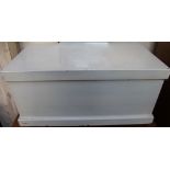 A small white painted pine coffer