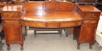 A late George III mahogany pedestal sideboard,