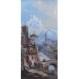 F Rezin An Alpine scene Watercolour Together with a companion, a pair,