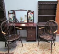 A small 20th century oak dresser together with a stag dressing table,