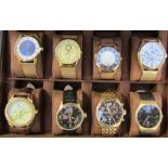 Three Christin Lars Gentleman's wristwatches together with five other wristwatches including