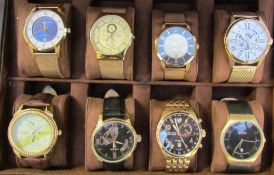 Three Christin Lars Gentleman's wristwatches together with five other wristwatches including