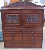 An Edwardian walnut collectors cabinet,