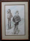 Thomas Rathmell The top of the hill Watercolour Signed and label verso 55.