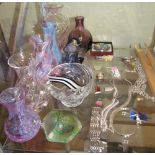 Assorted silver jewellery together with Caithness glass vases etc