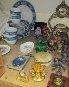 Miniature dolls house, pewter items, together with miniature gnomes,