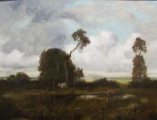 19th century continental school Landscape scene Oil on canvas