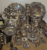 A Matthew Boulton coffee pot together with assorted electroplate etc